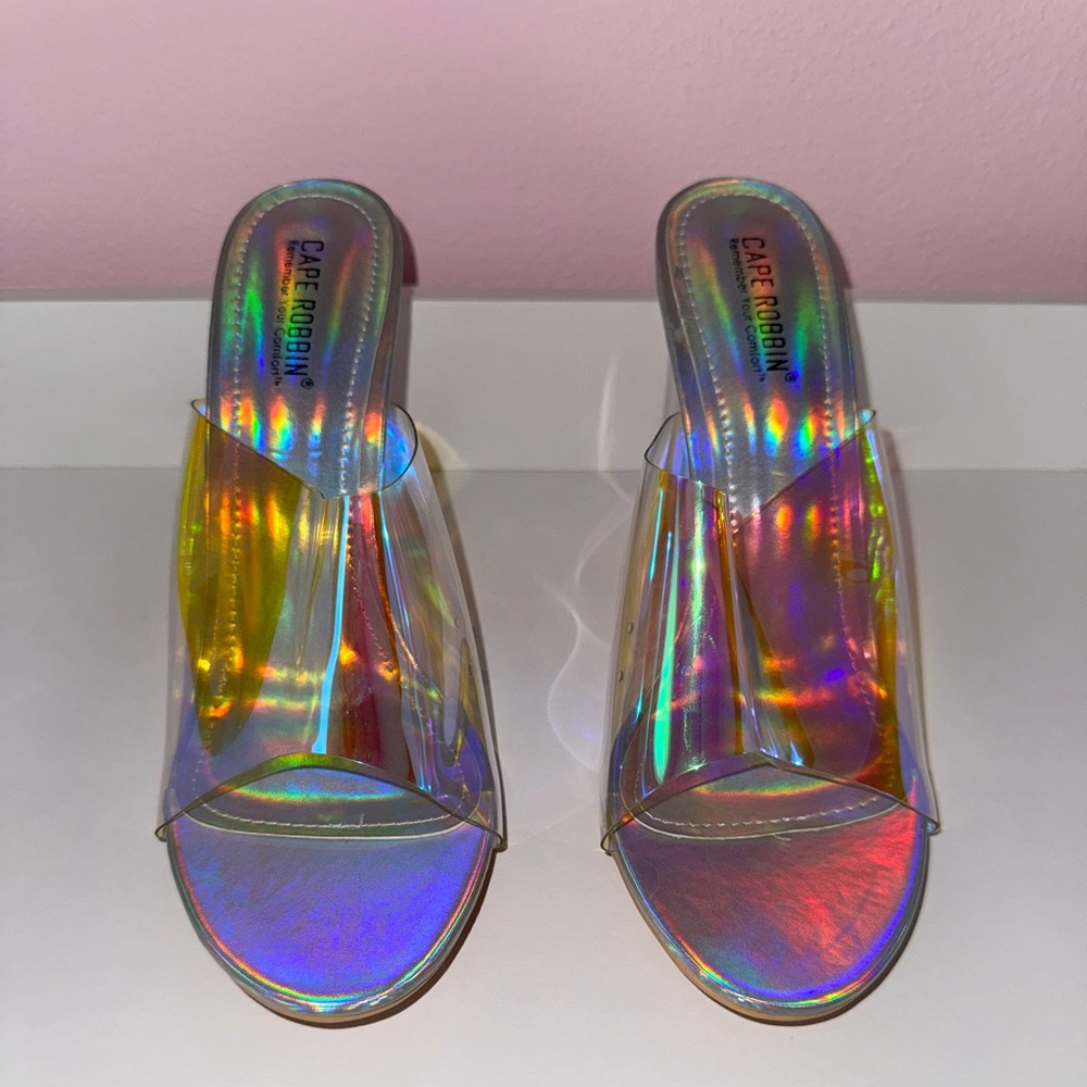 Cape Robbin Silver Heels with Holographic Finish